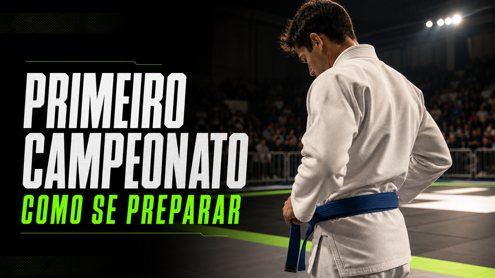 Atleta se preparando para seu primeiro campeonato de Jiu-Jitsu