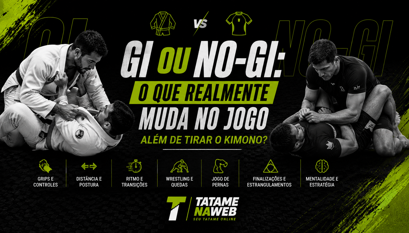 Comparação entre Jiu-Jitsu Gi e No-Gi e as principais diferenças entre os dois estilos