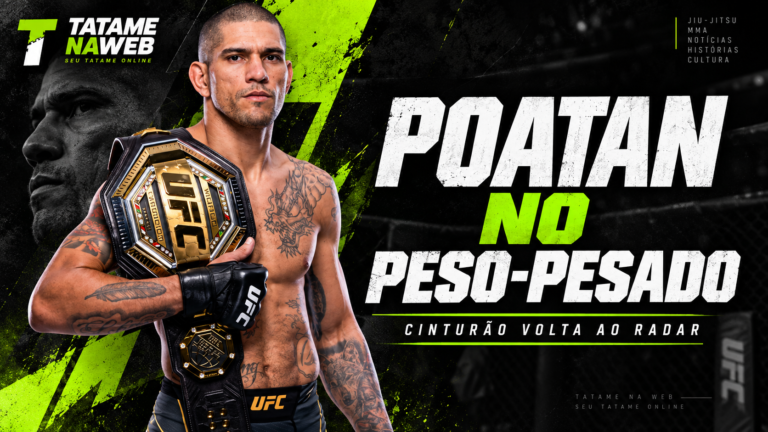 Alex Poatan no peso-pesado do UFC com cinturão em destaque.