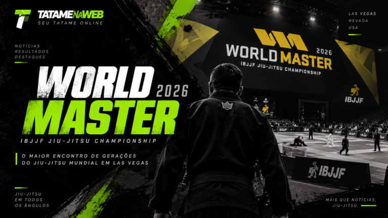 Arte do TatameNaWeb para o World Master IBJJF 2026, campeonato mundial de Jiu-Jitsu Master realizado em Las Vegas.