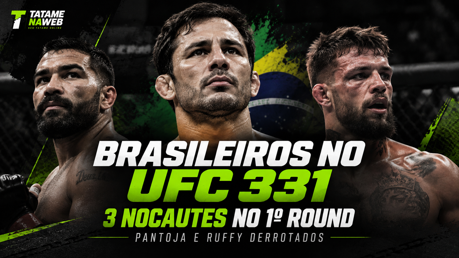 Brasileiros no UFC 331 em imagem destacada com Alexandre Pantoja, Mauricio Ruffy e Patricio Pitbull