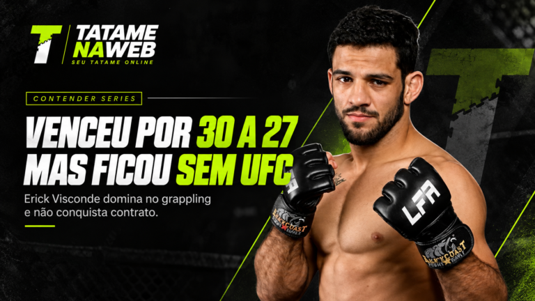 Erick Visconde em imagem destacada do Contender Series 2026 após vencer por 30 a 27 e ficar sem contrato com o UFC
